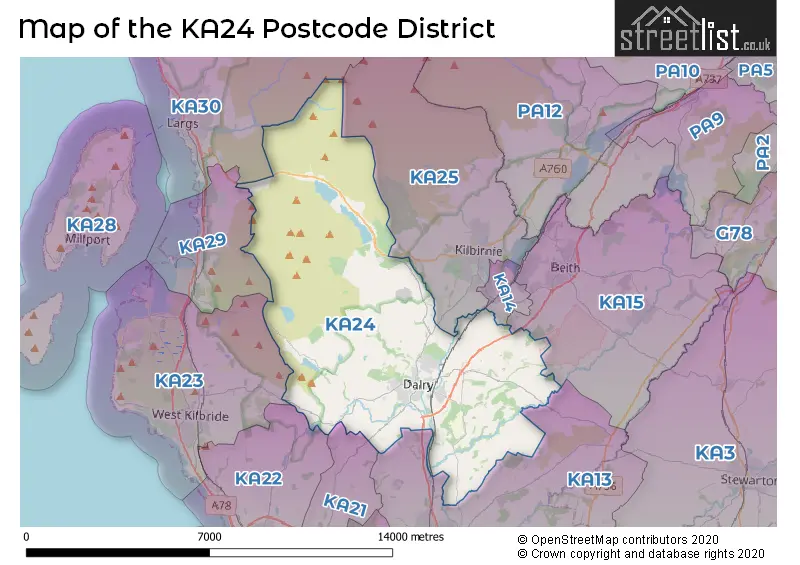 Map of the KA24 and surrounding districts