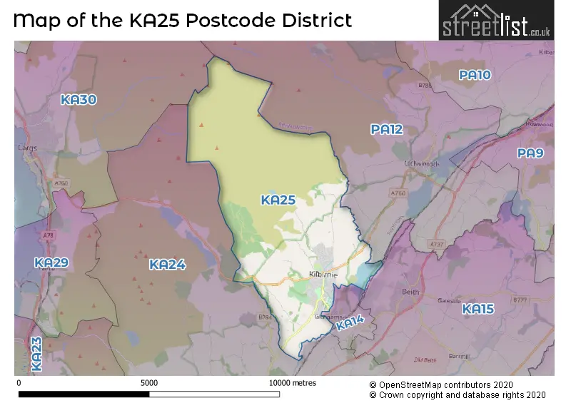 Map of the KA25 and surrounding districts