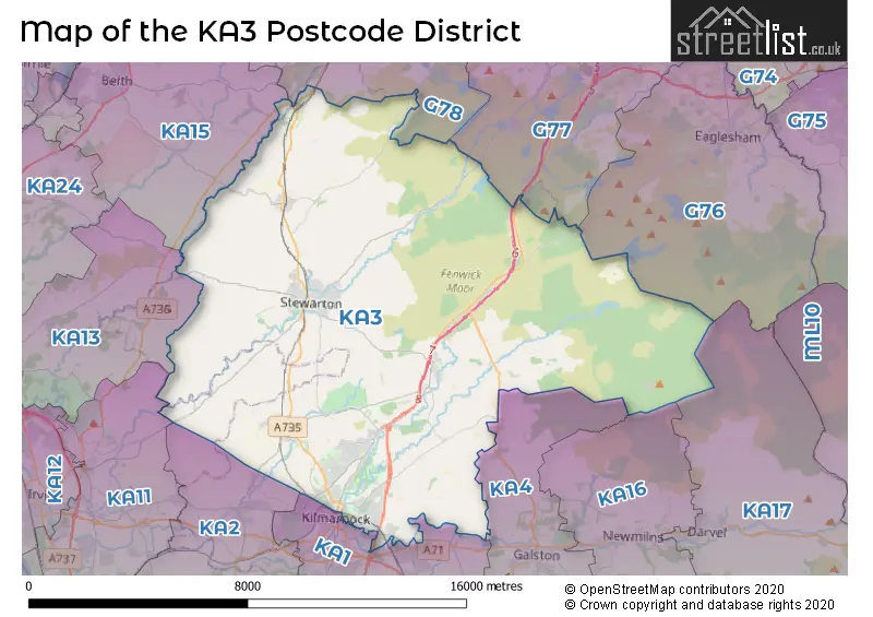 Map of the KA3 and surrounding districts