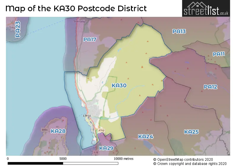 Map of the KA30 and surrounding districts