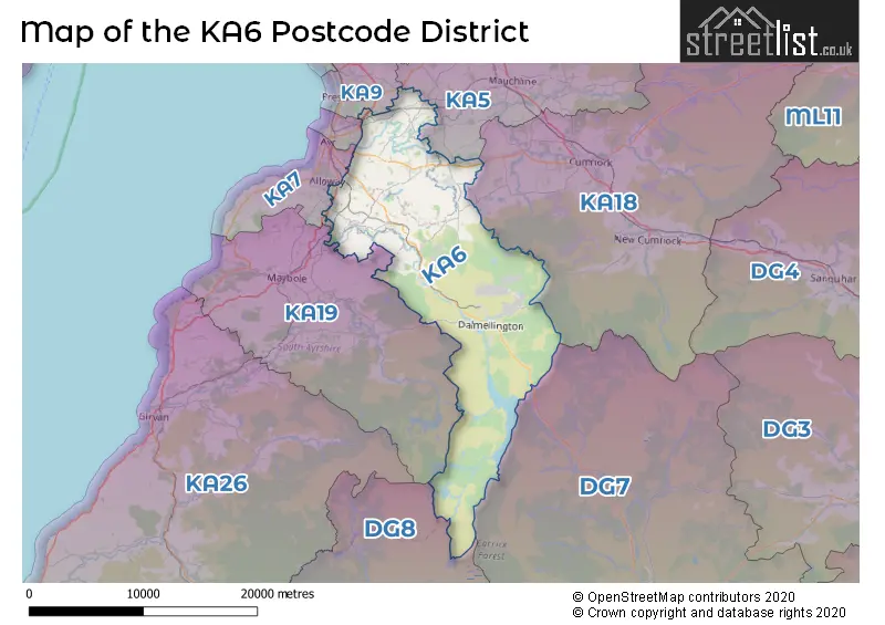 Map of the KA6 and surrounding districts