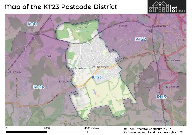 Map of the KT23 and surrounding districts