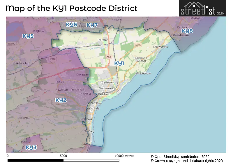 Map of the KY1 and surrounding districts