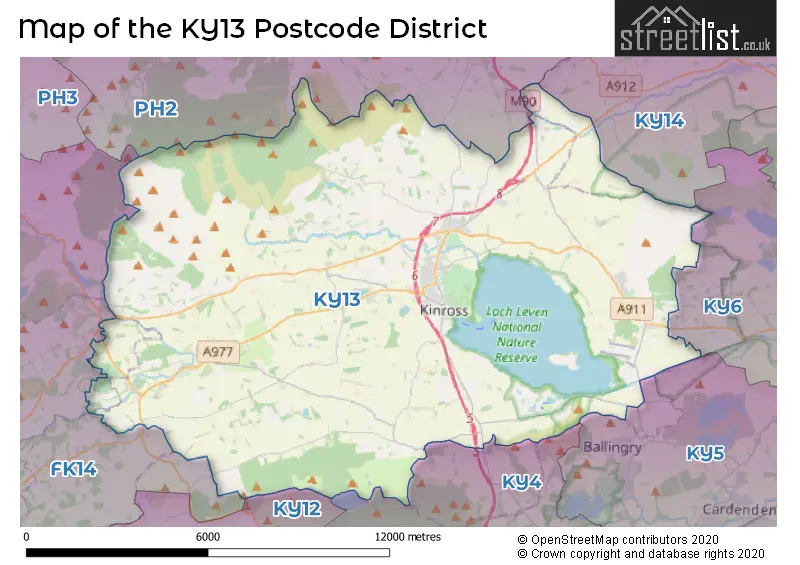 Map of the KY13 and surrounding districts