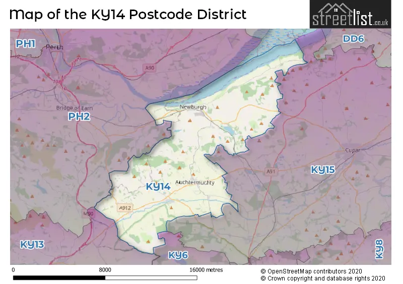 Map of the KY14 and surrounding districts