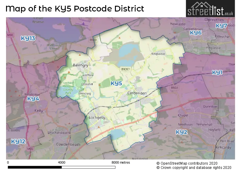 Map of the KY5 and surrounding districts