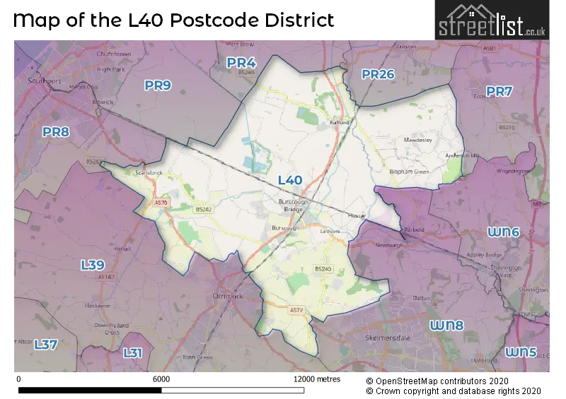 Map of the L40 and surrounding districts