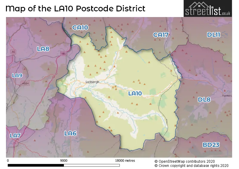 Map of the LA10 and surrounding districts