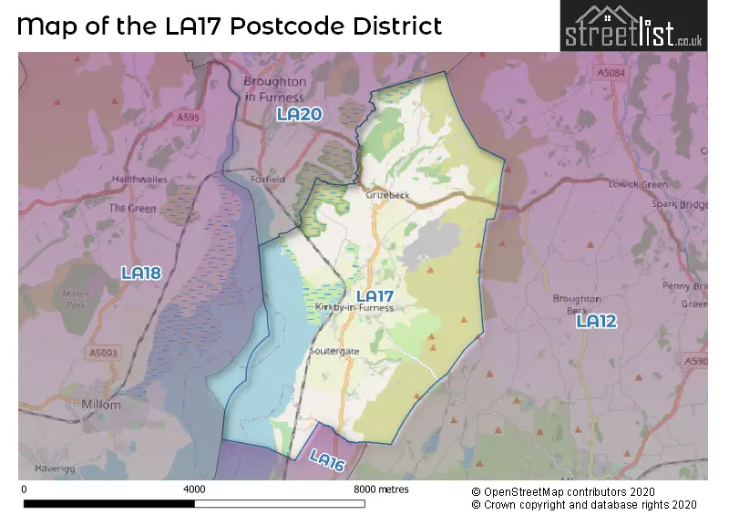 Map of the LA17 and surrounding districts