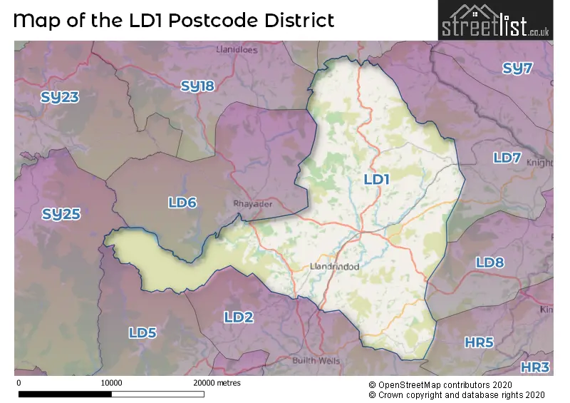 Map of the LD1 and surrounding districts