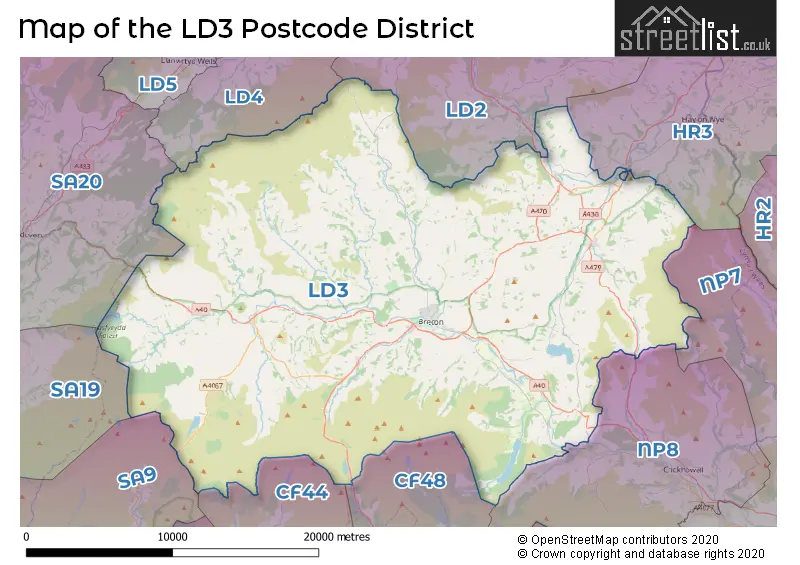 Map of the LD3 and surrounding districts