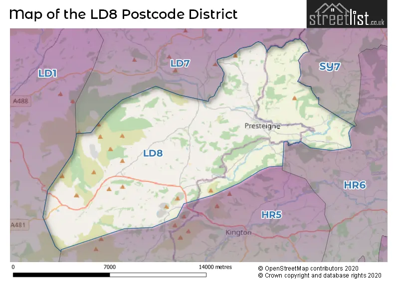 Map of the LD8 and surrounding districts