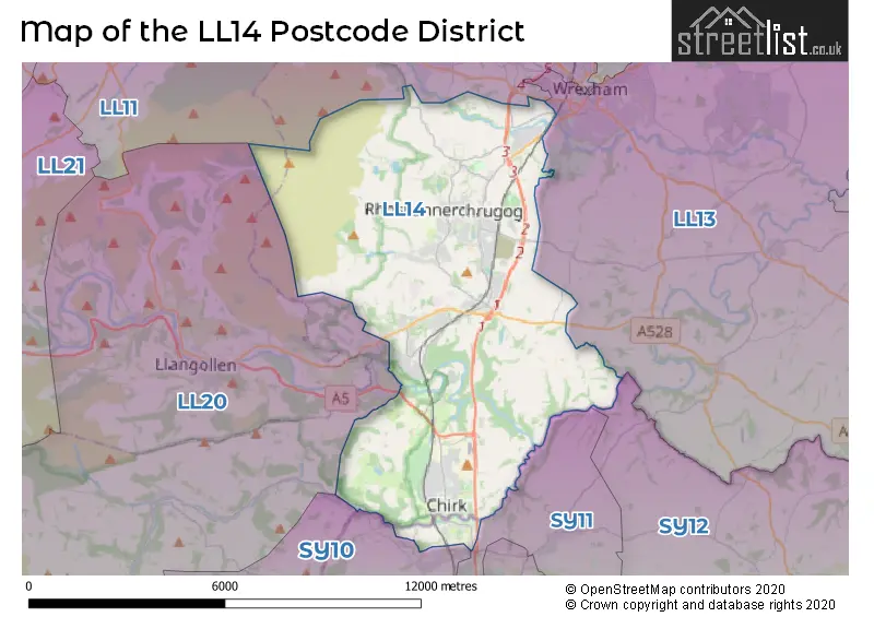 Map of the LL14 and surrounding districts