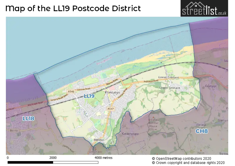 Map of the LL19 and surrounding districts
