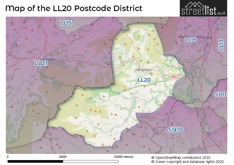 Map of the LL20 and surrounding districts