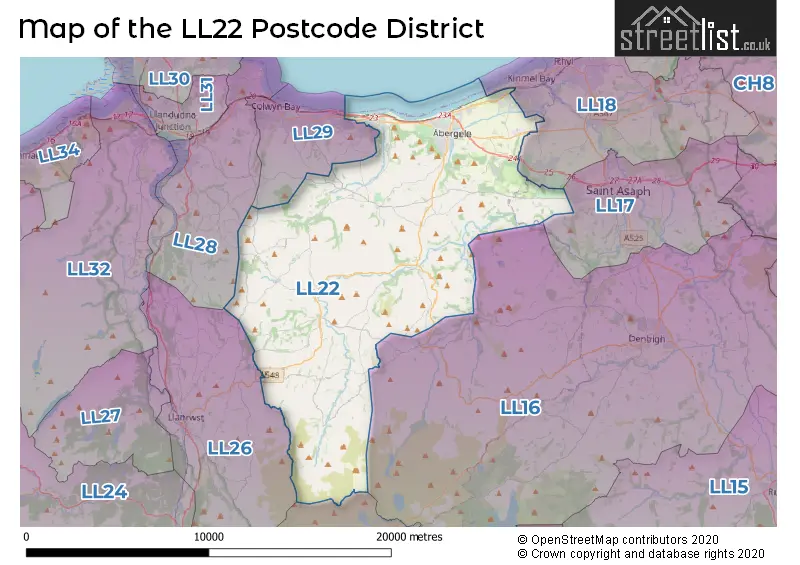 Map of the LL22 and surrounding districts