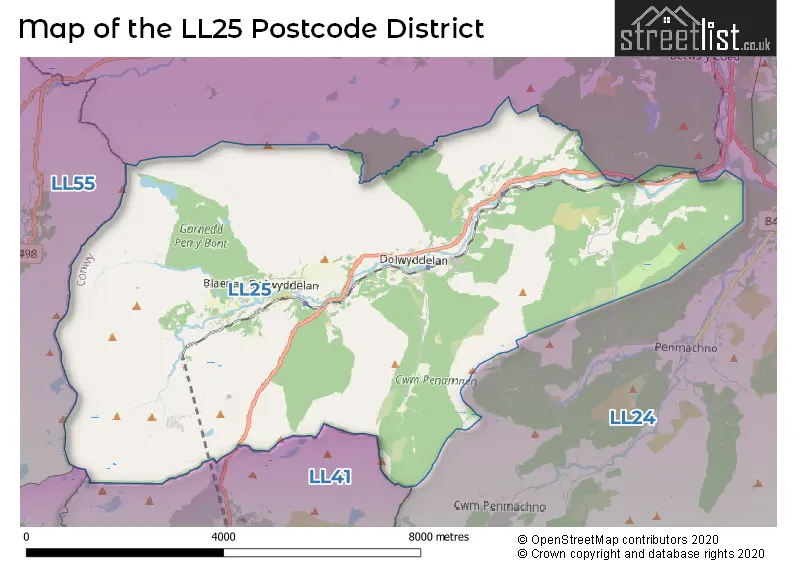 Map of the LL25 and surrounding districts