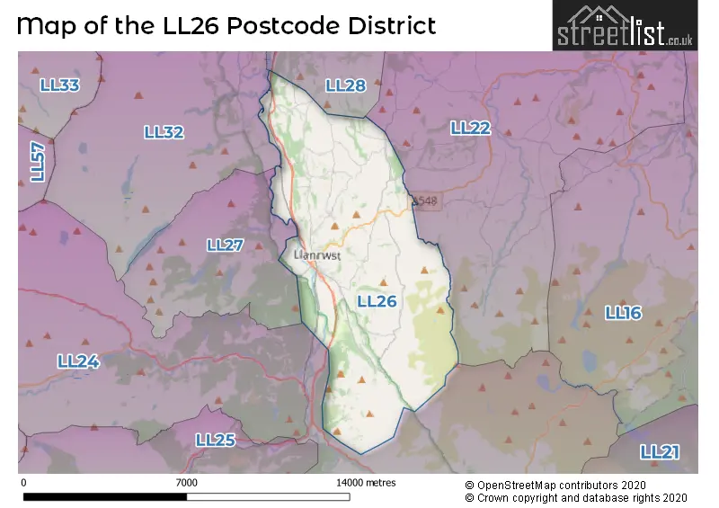 Map of the LL26 and surrounding districts