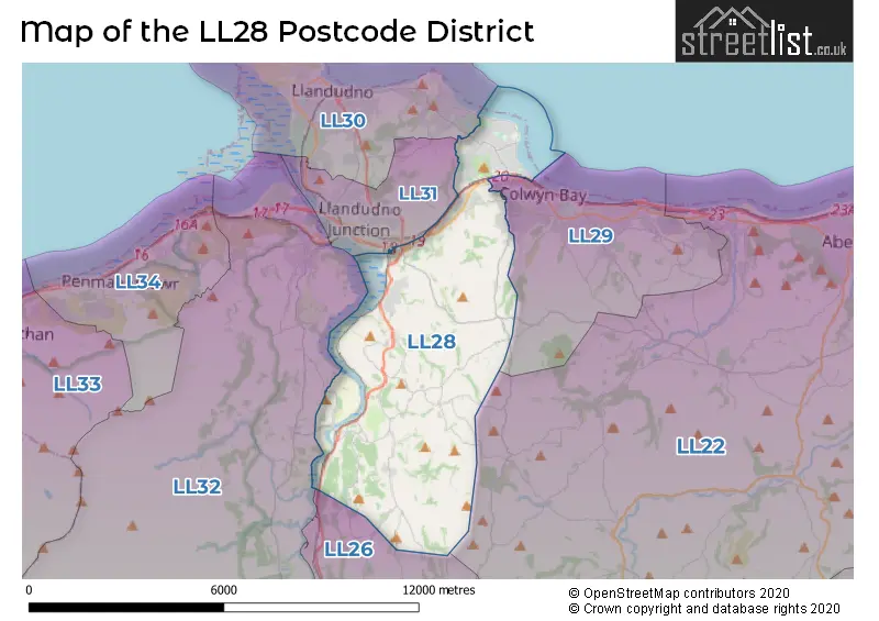 Map of the LL28 and surrounding districts
