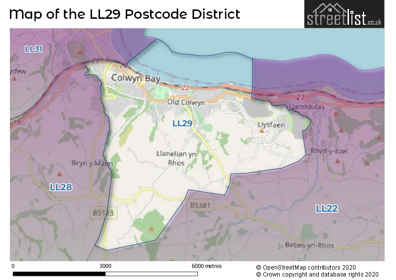 Map of the LL29 and surrounding districts