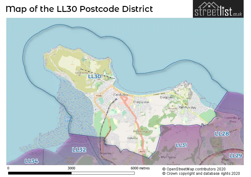 Map of the LL30 and surrounding districts