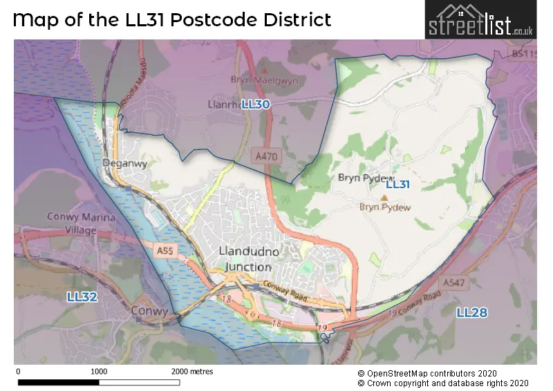 Map of the LL31 and surrounding districts