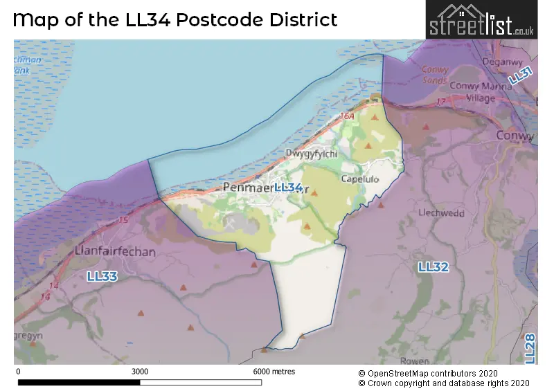 Map of the LL34 and surrounding districts