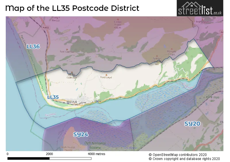 Map of the LL35 and surrounding districts