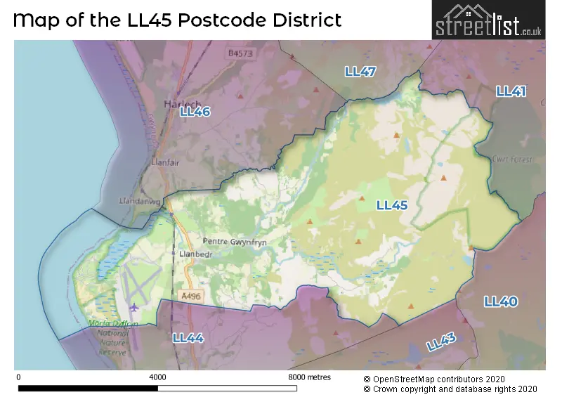 Map of the LL45 and surrounding districts