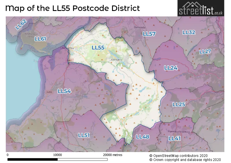 Map of the LL55 and surrounding districts