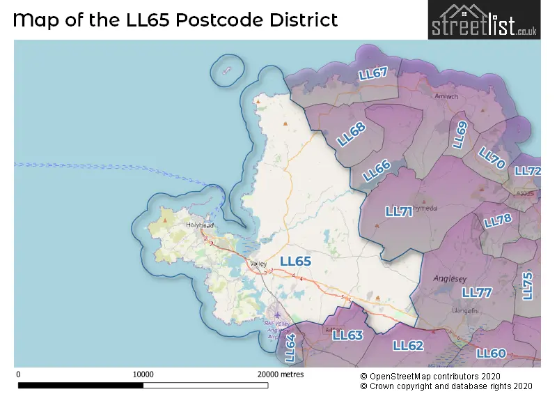 Map of the LL65 and surrounding districts