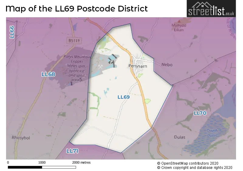 Map of the LL69 and surrounding districts