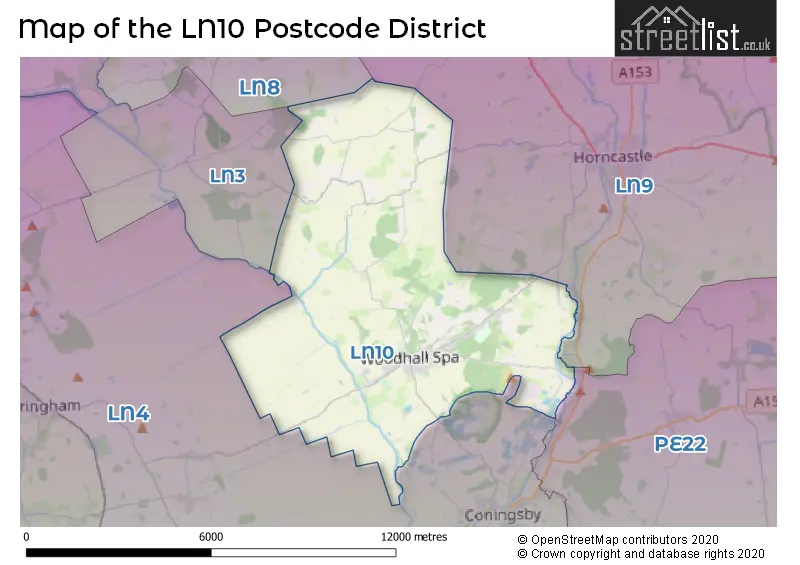 Map of the LN10 and surrounding districts