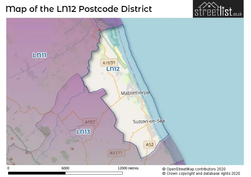 Map of the LN12 and surrounding districts
