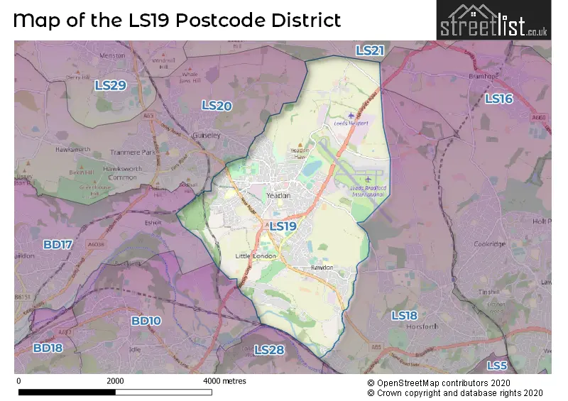 Map of the LS19 and surrounding districts
