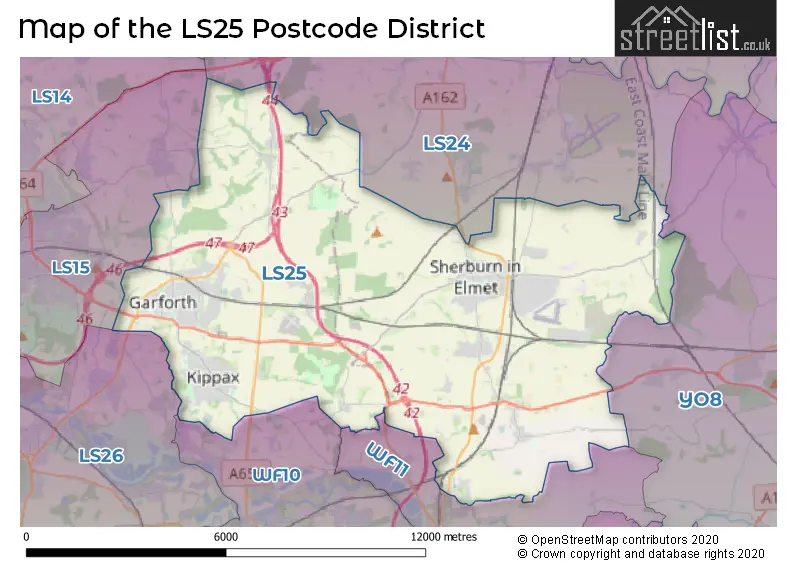 Map of the LS25 and surrounding districts
