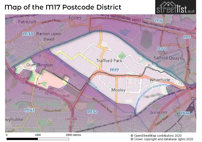Map of the M17 and surrounding districts