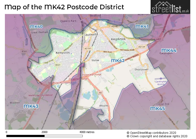 Map of the MK42 and surrounding districts
