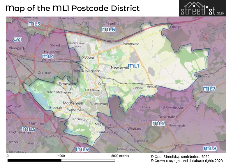 Map of the ML1 and surrounding districts