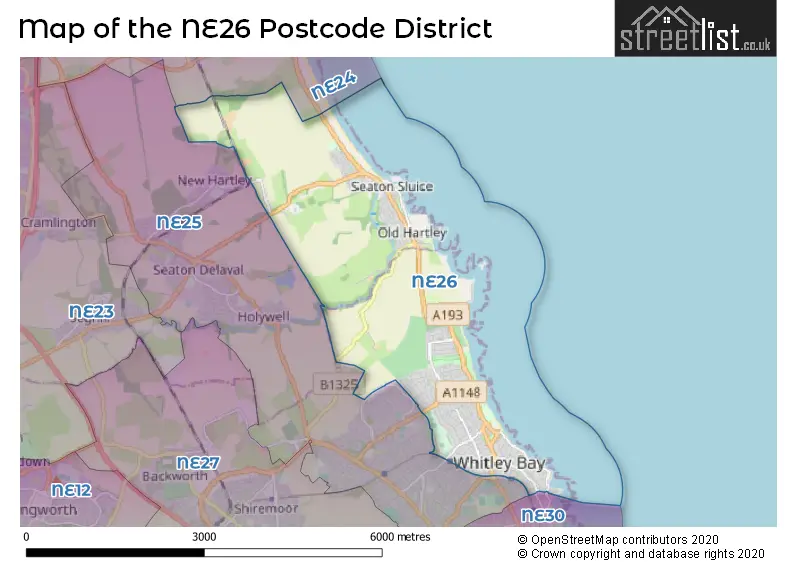 Map of the NE26 and surrounding districts