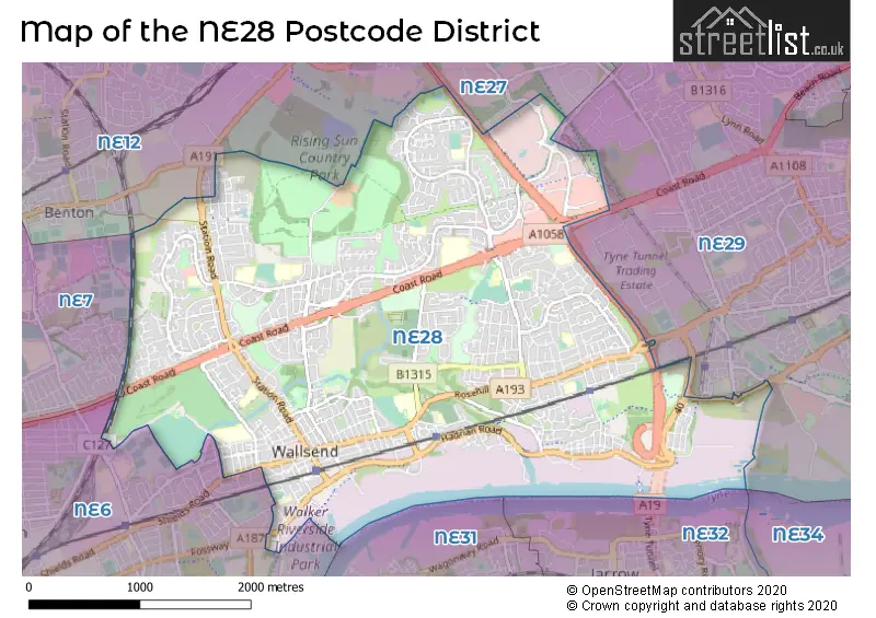Map of the NE28 and surrounding districts