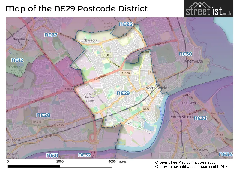 Map of the NE29 and surrounding districts