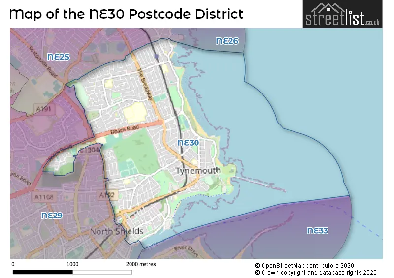Map of the NE30 and surrounding districts