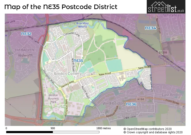 Map of the NE35 and surrounding districts