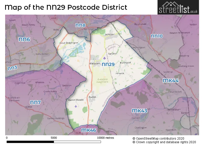 Map of the NN29 and surrounding districts
