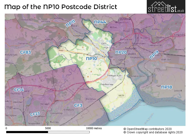 Map of the NP10 and surrounding districts