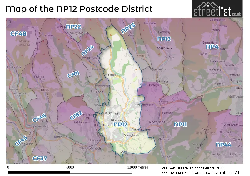 Map of the NP12 and surrounding districts