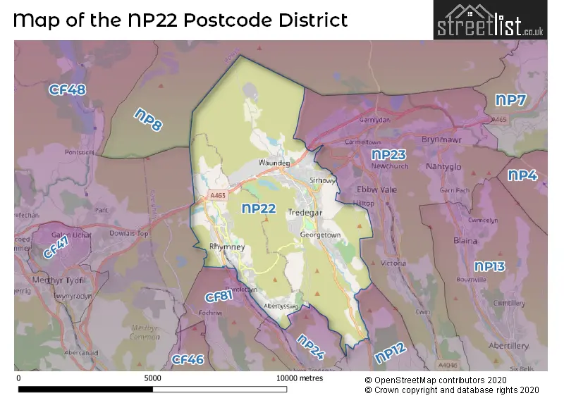 Map of the NP22 and surrounding districts