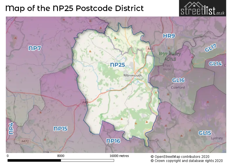 Map of the NP25 and surrounding districts