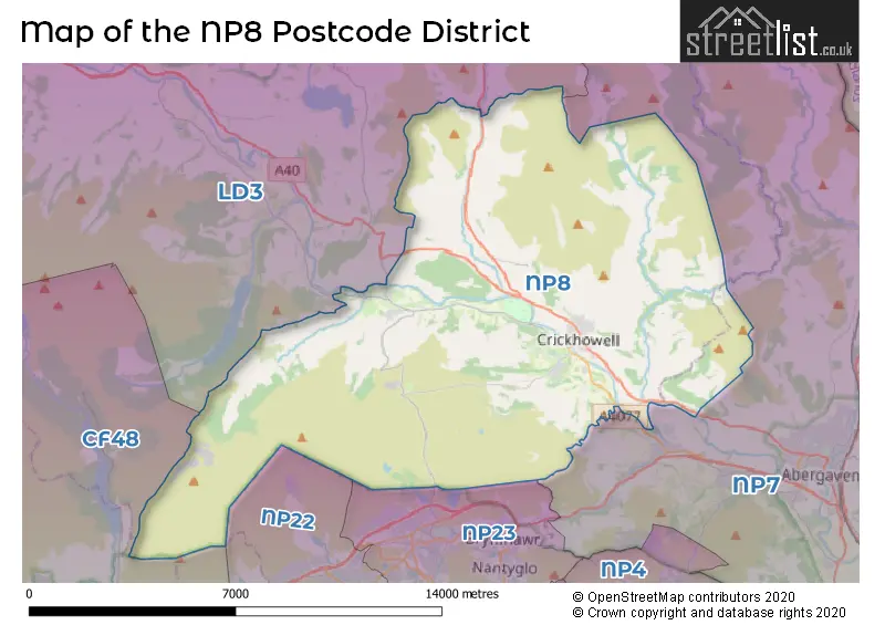 Map of the NP8 and surrounding districts